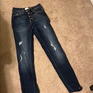 High Waisted Jeans With Rips